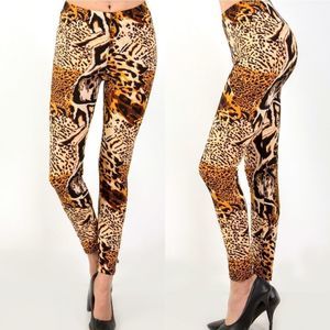 Soft Gold Animal Print Leggings